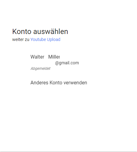 Youtube Kanal erster Upload